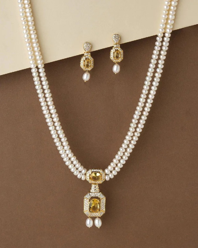 Custom birthstone necklaces for women -Trendy Pearl Necklace Set