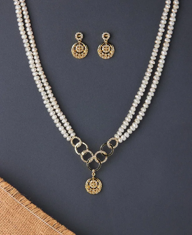 Stylish pendant necklaces for women -Trendy Real Pearl Necklace Set