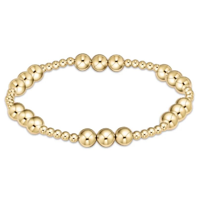 Affordable bangles and bracelets for women -enewton 6.25" Classic Joy Pattern Bead Bracelet - Gold 6mm