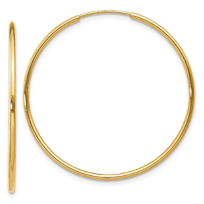 Women pearl hoop earrings -14KT Yellow Gold 30X1.25MM Hoop Earrings