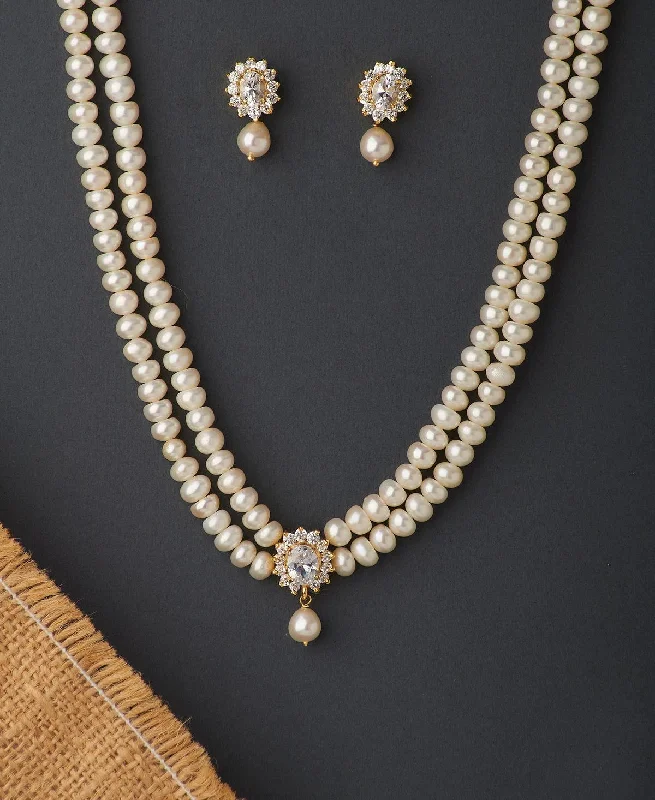 Heart-shaped necklaces for women -Ravishing Real Pearl Necklace Set