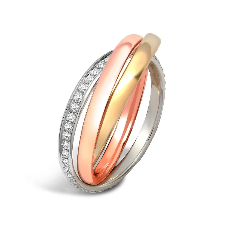 Rose gold engagement rings for women -18ct 3 Colour 0.27ct 2mm