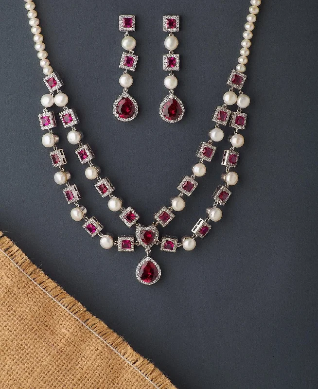 Vintage necklaces for women -Ravishing Real Pearl Necklace Set