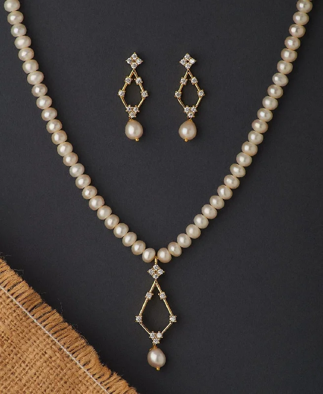 Vintage necklaces for women -Trendy Real Pearl Necklace Set