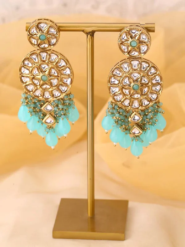 Women statement earrings -Turquoise Rachna Chandbalis