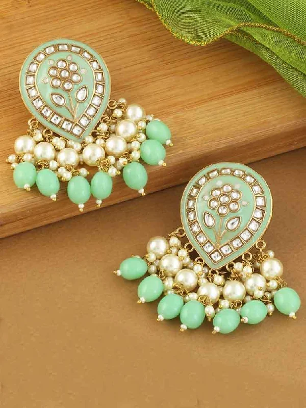 Women artistic earrings -Mint Charmi Dangler Earrings - EOSS