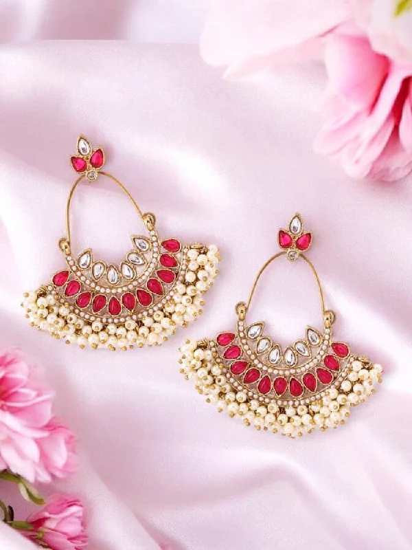 Women ruby earrings -Rani Yuvika Chandbalis