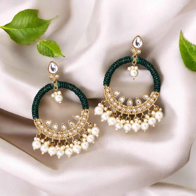 Women luxurious earrings -Emerald Meeru Chandbalis