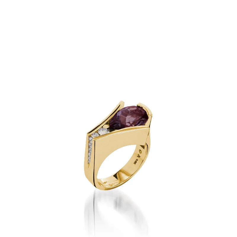 Women sapphire and diamond rings -Venture Gemstone Ring with Diamonds