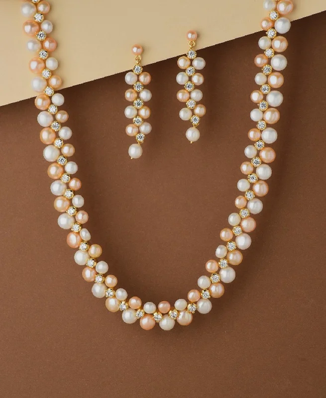 Long necklaces for women -Ravishing Real Pearl Necklace Set