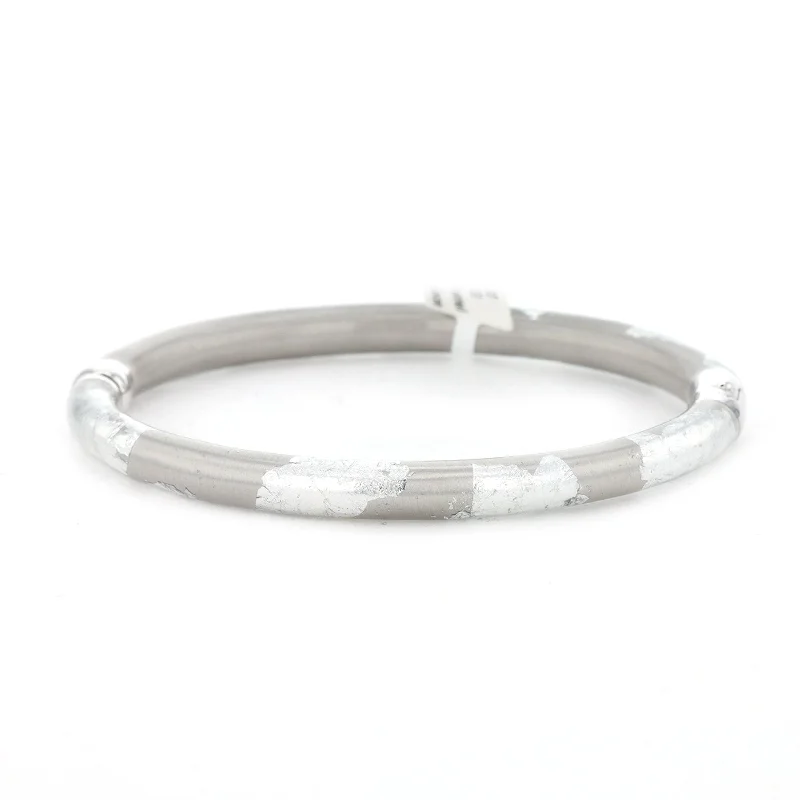 Women fashion bangles and bracelets -Silver & Enamel Bangle Bracelet