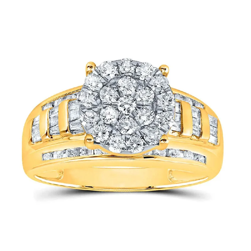 Women luxury rings -1ctw Diamond Cluster Promise Forever Ring