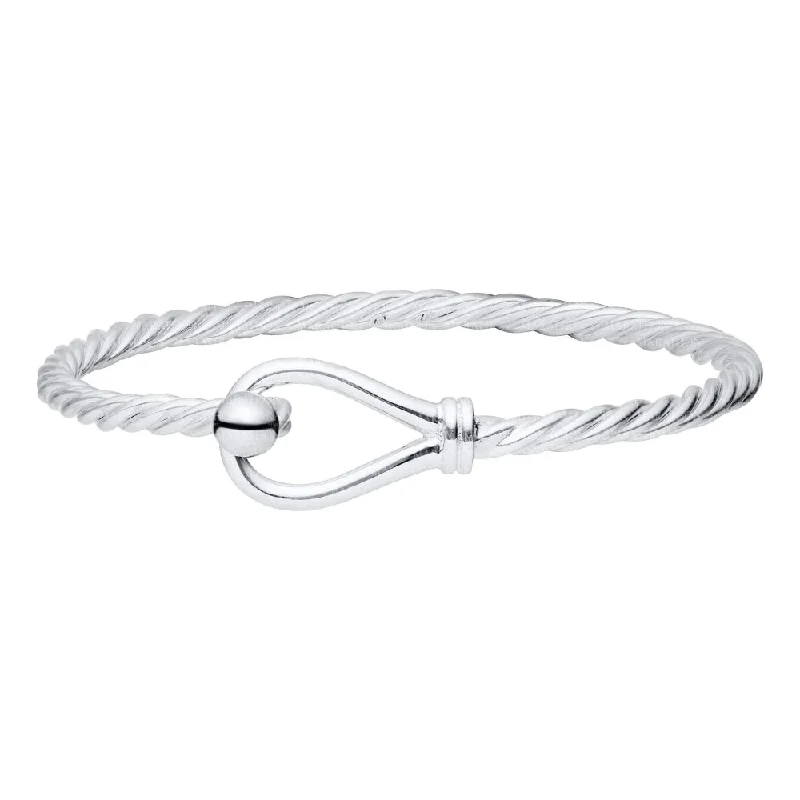 Women classic bangles and bracelets -Sterling Silver Loop & Ball Twist Bracelet