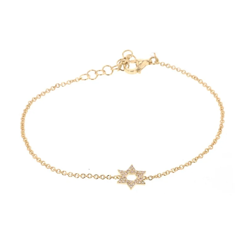 Women gold-plated bangles and bracelets -0.07 ctw Diamond Star of David Bracelet