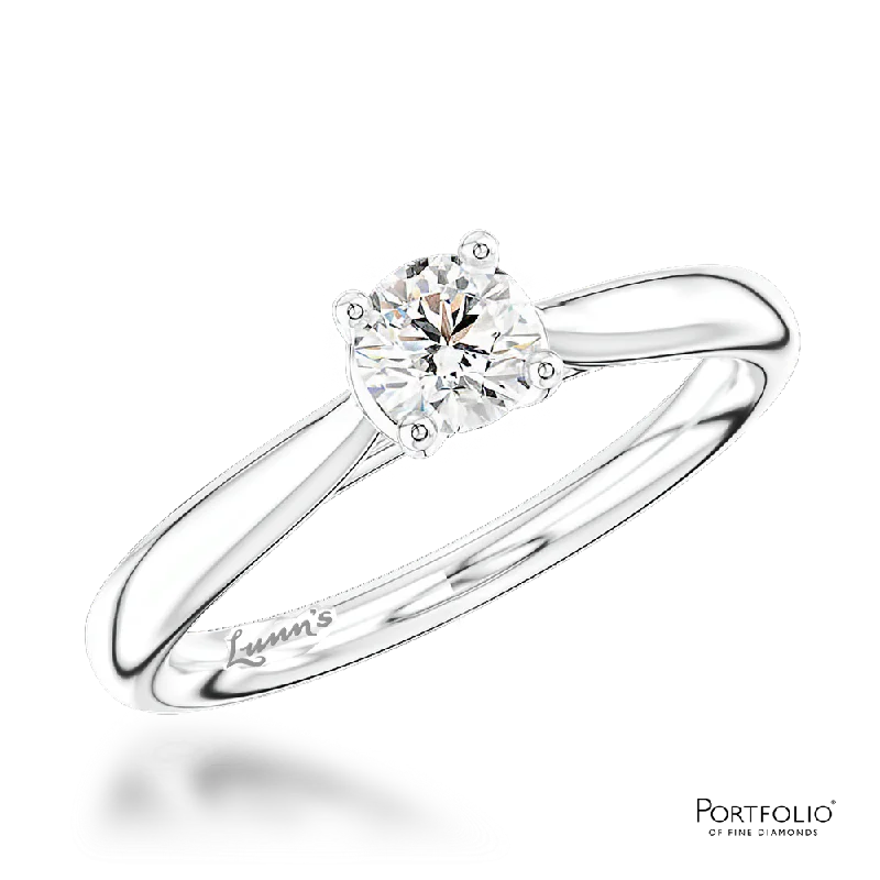 Women bold rings -Solitaire 0.20ct G SI Diamond Platinum Ring