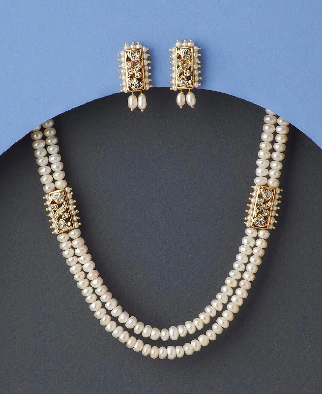 Double-strand necklaces for women -Ravishing Real Pearl Necklace Set