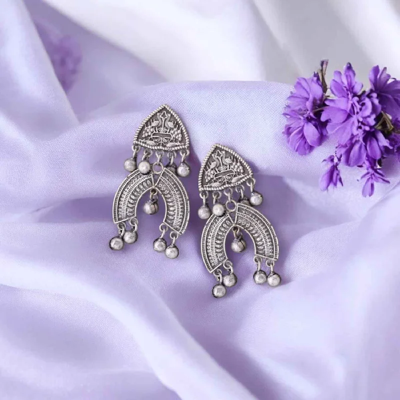 Custom earrings for women -Antique Jivita Oxidised Danglers