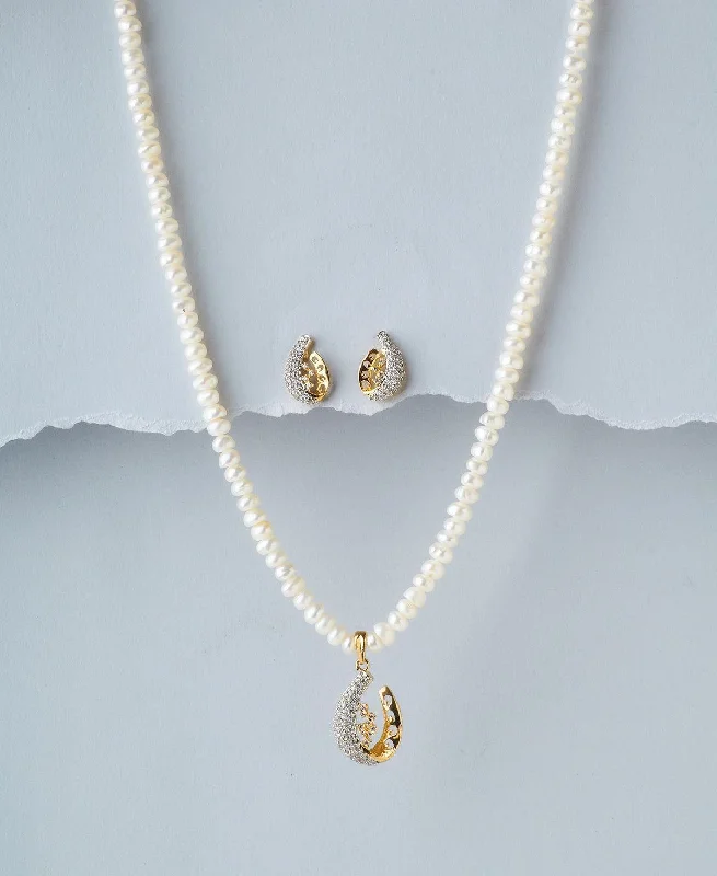 Twisted chain necklaces for women -Trendy Pearl Necklace Set