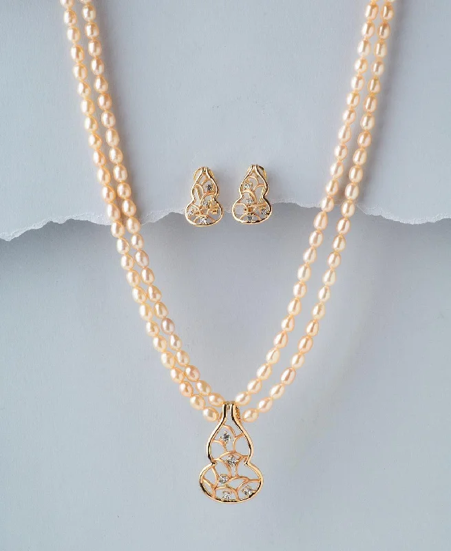 Everyday necklaces for women -Trendy Real Pearl Necklace Set