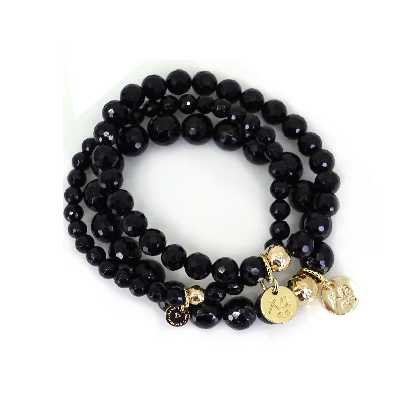 Women vintage bangles and bracelets -The Luna Bracelet in Black Tourmaline