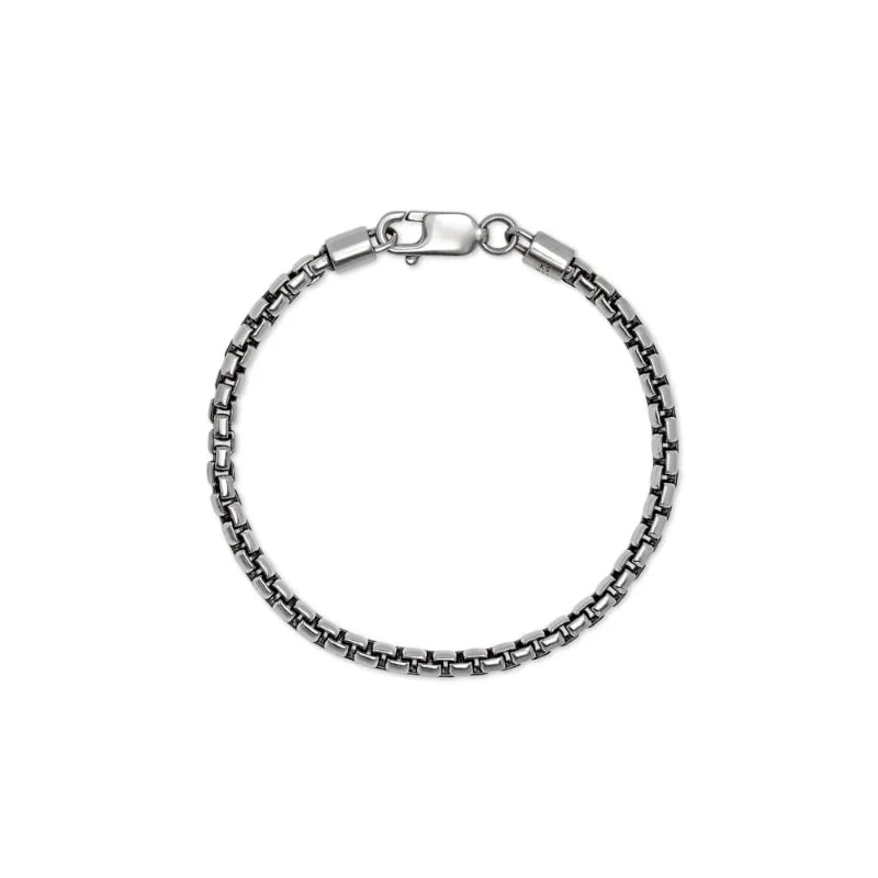 Women art deco bangles and bracelets -Scott Bros. Beck Round Box Chain Bracelet In Oxidized Sterling Silver