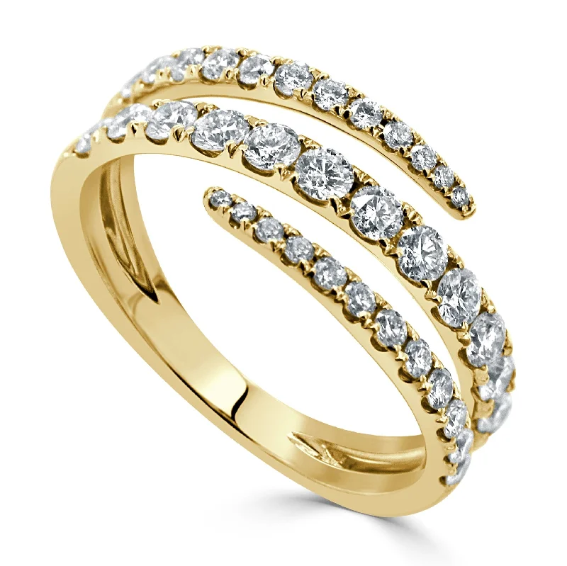 Women contemporary rings -14k Gold & Diamond Wrap Ring