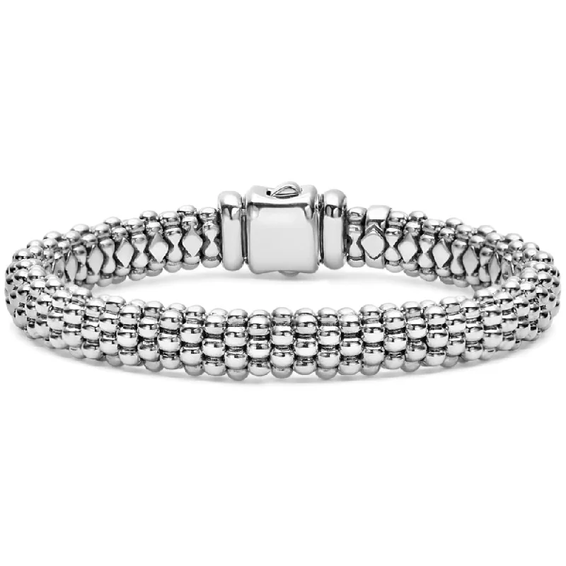 Women adjustable bangles and bracelets -Lagos Signature Caviar 9mm Silver Caviar Bracelet