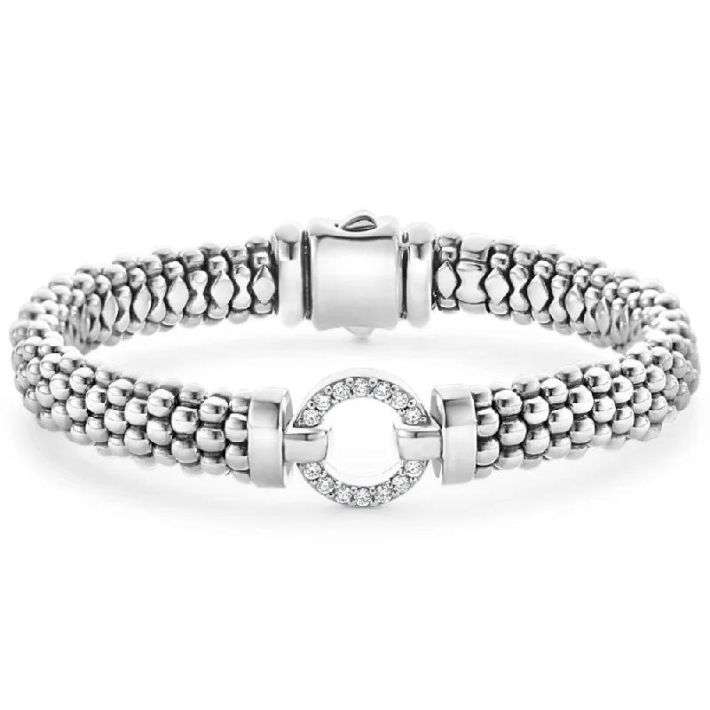 Women luxury cuff bangles and bracelets -Lagos Enso Diamond Circle Caviar Bracelet