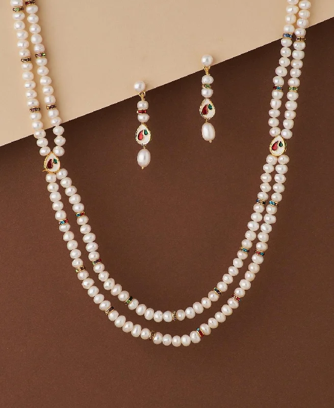 Statement necklaces for women -Trendy Pearl Necklace Set