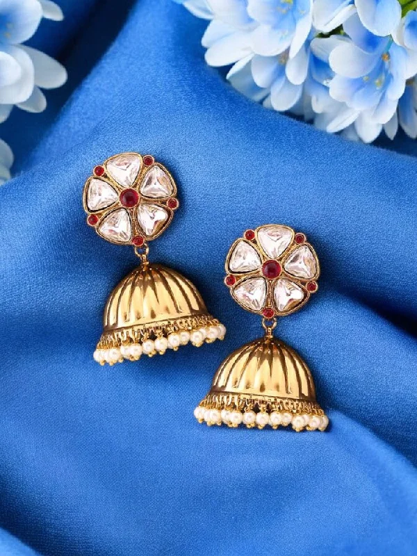 Women vintage gemstone earrings -Rani Bhagwati Jhumkis