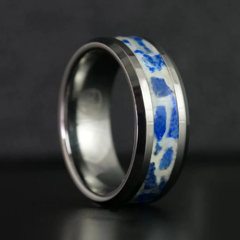 Women floral rings -December Birthstone Ring | Lapis Lazuli Glowstone Ring