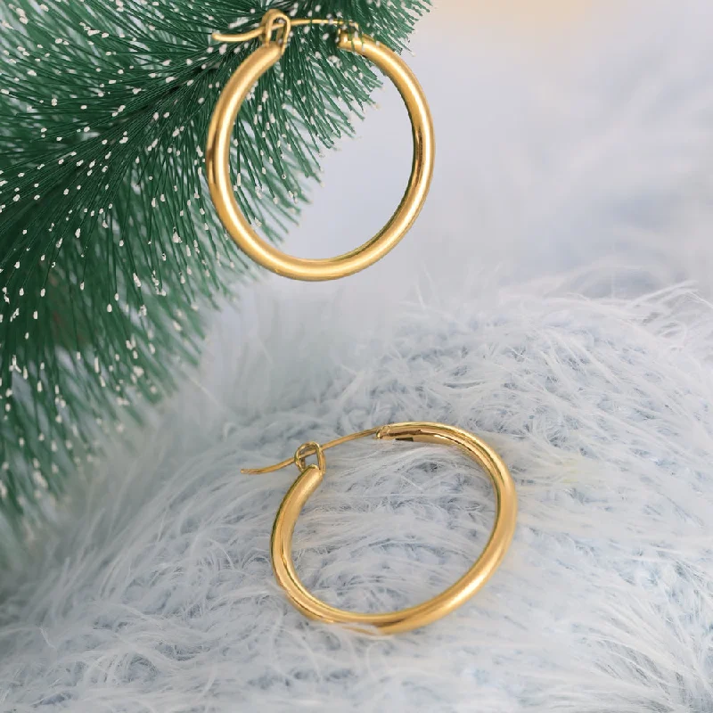 Women sparkly earrings -Golden Halo Hoops