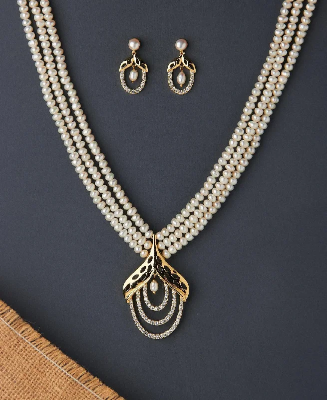 Romantic necklaces for women -Ravishing Real Pearl Necklace Set