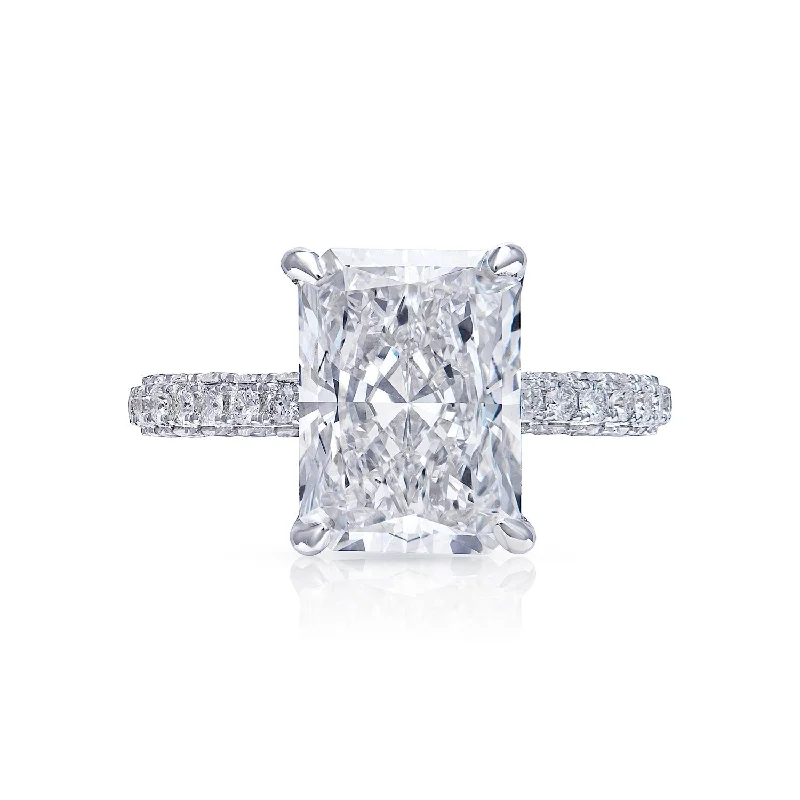 Women wedding rings -Livia 5 Carats G SI1 Radiant Cut Lab-Grown Diamond Engagement Ring in White Gold