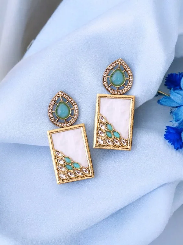 Women multi-color earrings -Turquoise Jisha Danglers