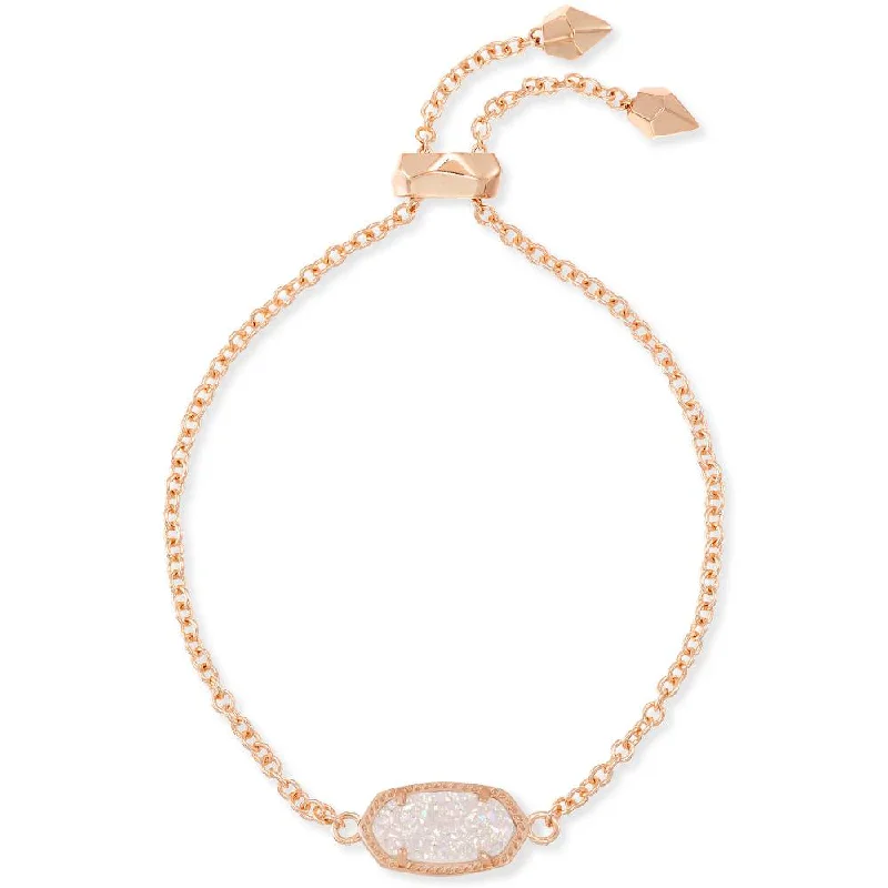 Women leather bangles and bracelets -Kendra Scott Elaina Adjustable Chain Bracelet in Iridescent Drusy