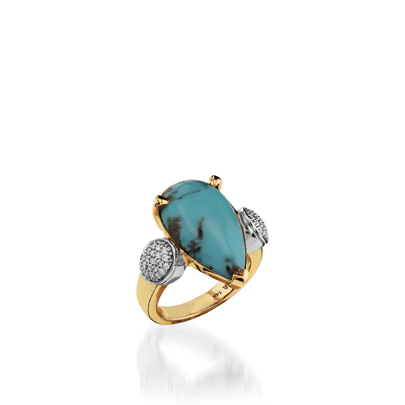 Women wedding rings -Bermuda Gemstone Ring with Pave Diamonds