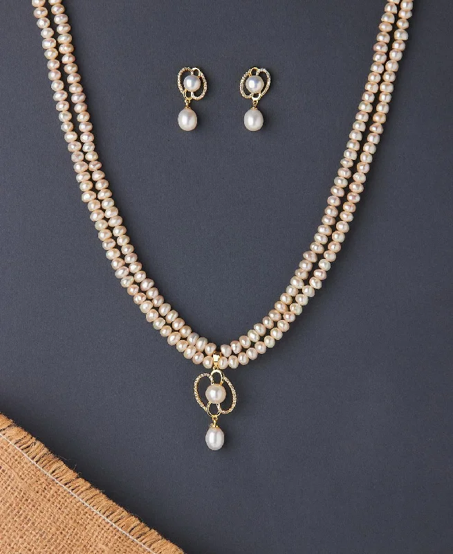 Multi-stone necklaces for women -Simple and Elegant Real Pearl Necklace Set