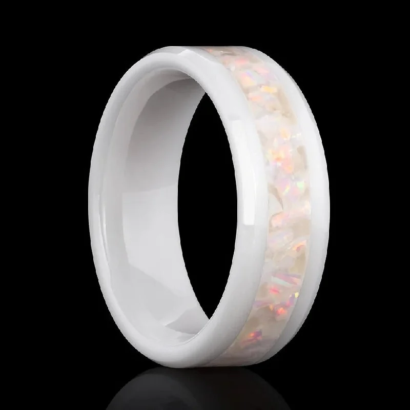 Women gemstone rings -Cherry Blossom Opal Glowstone Ring