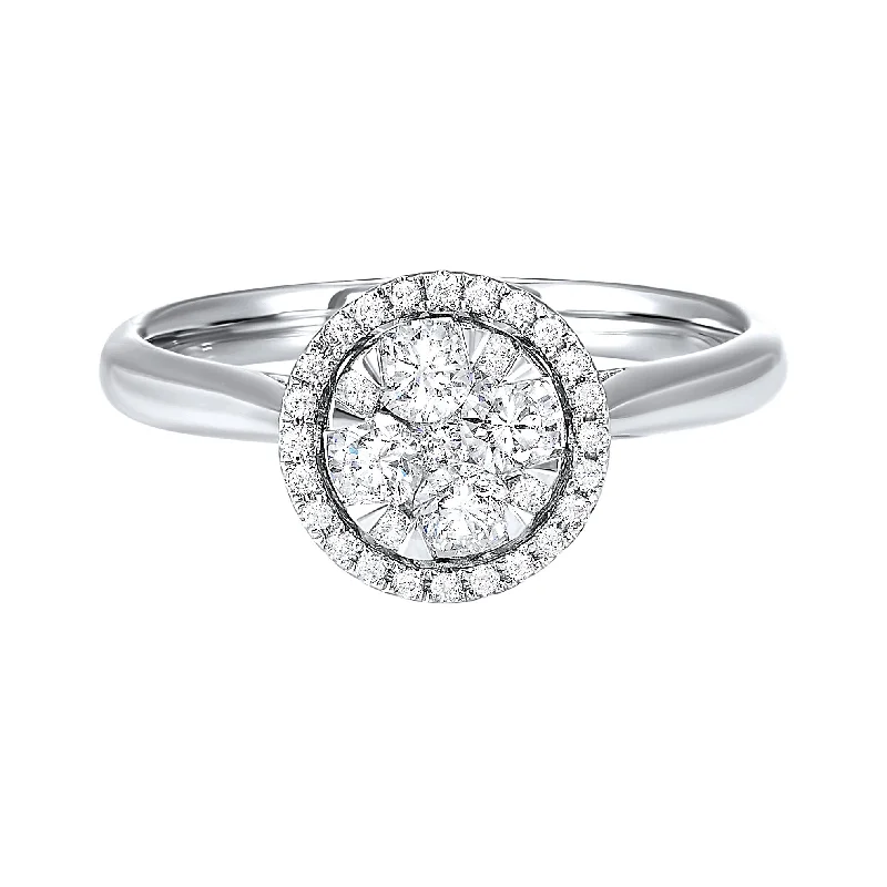 Braided engagement rings for women -14K Diamond Ring