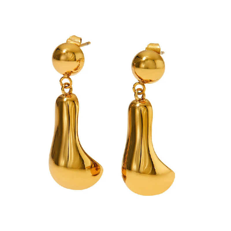 Women statement pearl earrings -Hollow Teardrop Earrings