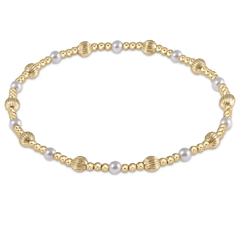 Women gold bangles and bracelets -enewton 6.25" Dignity Sincerity Gemstone 4mm Bead Bracelet- Pearl