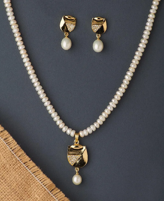 Dainty necklaces for women -Trendy Real Pearl Necklace Set