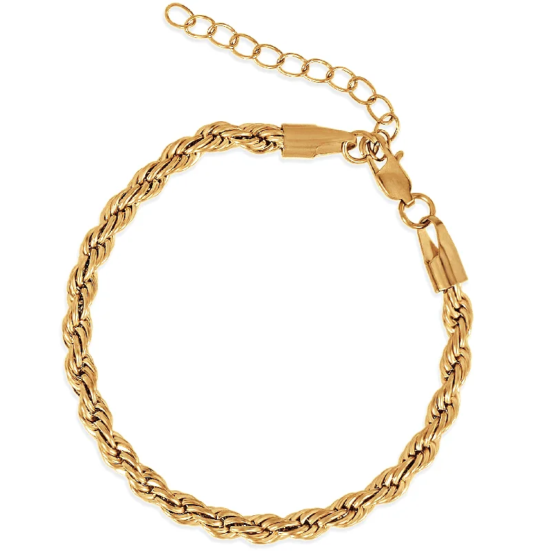 Gold bangles and bracelets for women -Luka Rope Chain Bracelet