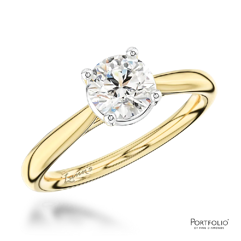 Women bold statement rings -Solitaire 1.80ct G SI2 Diamond Yellow Gold/Platinum Ring