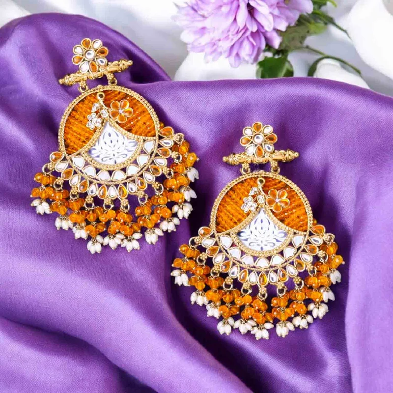 Women fashion earrings -Mustard Fareena Chandbalis