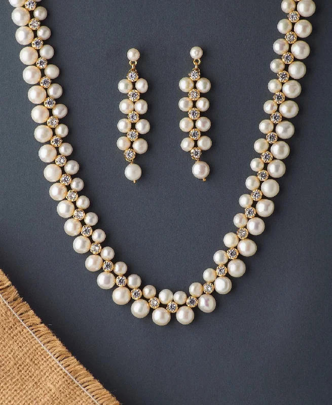 Simple necklaces for women -Ravishing Real Pearl Necklace Set