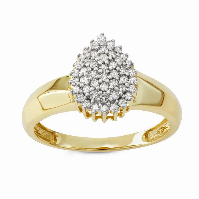 Women dainty rings -1/3ctw Diamond Cluster Ring