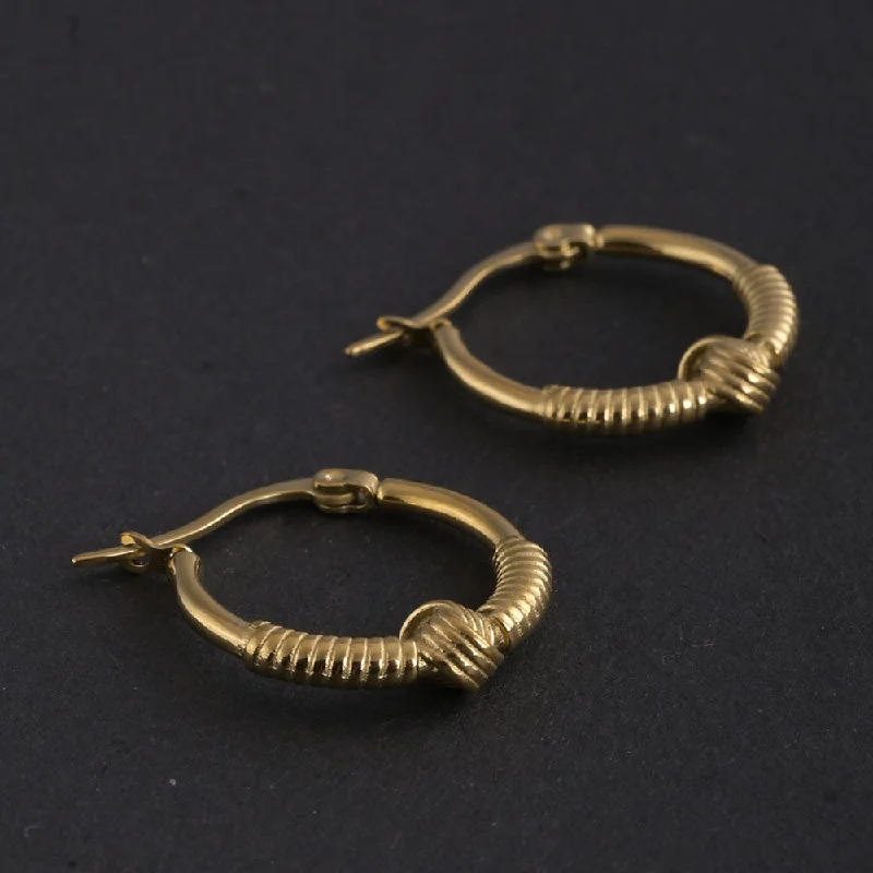 Women oversized earrings -Classic Knotted Hoops