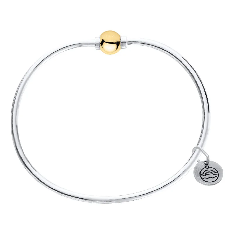 Women statement bangles and bracelets -Cape Cod Two Tone Single Bead Bracelet